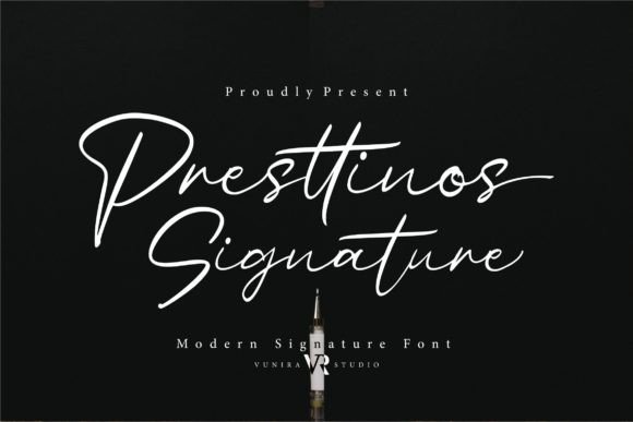 Presttinos Signature: A Beautiful Script Font for Crafters and Designers